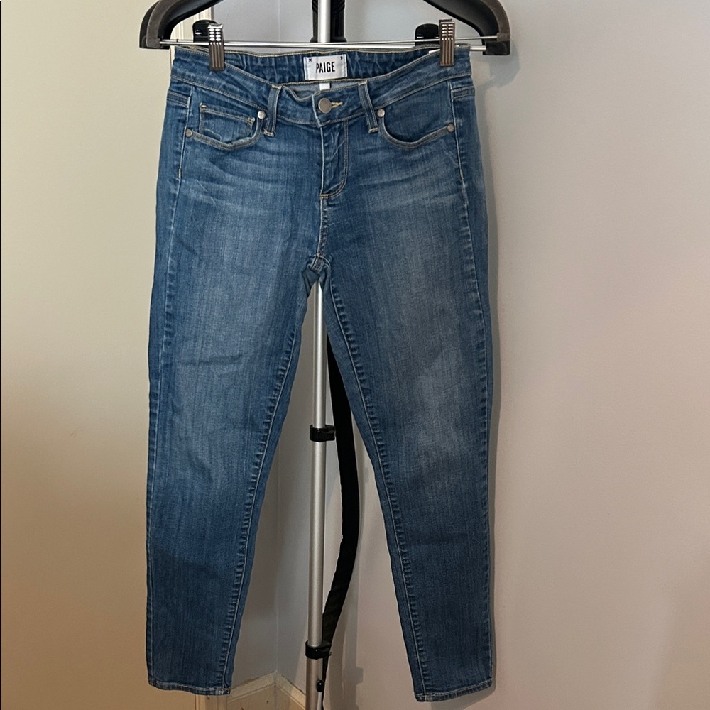 PAIGE Women's Classic Blue Ankle Jeans